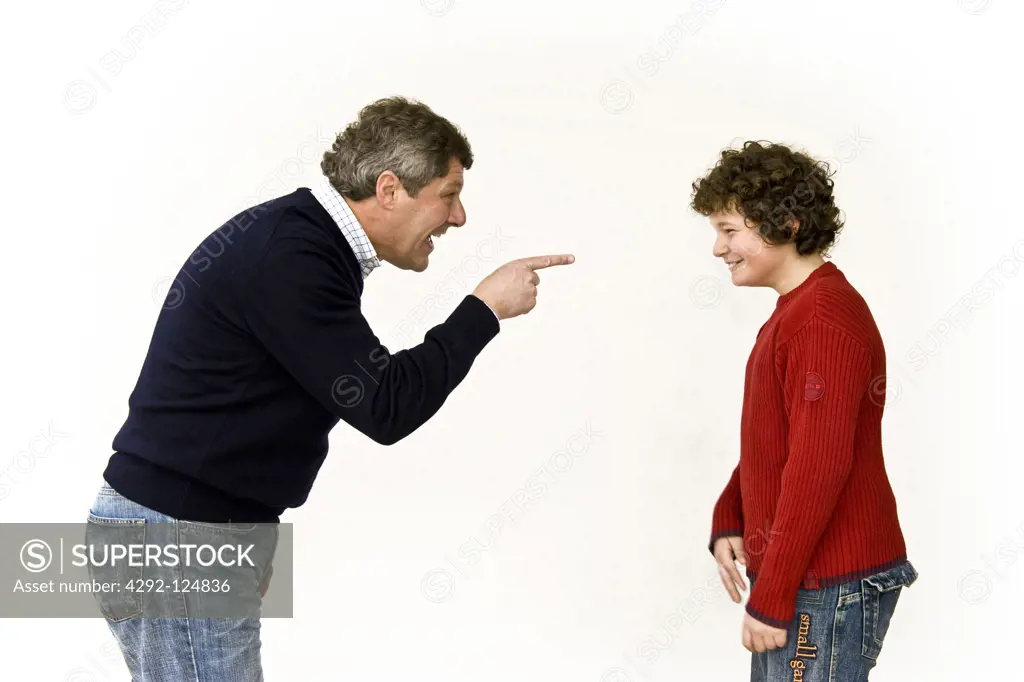 Father and son discussing