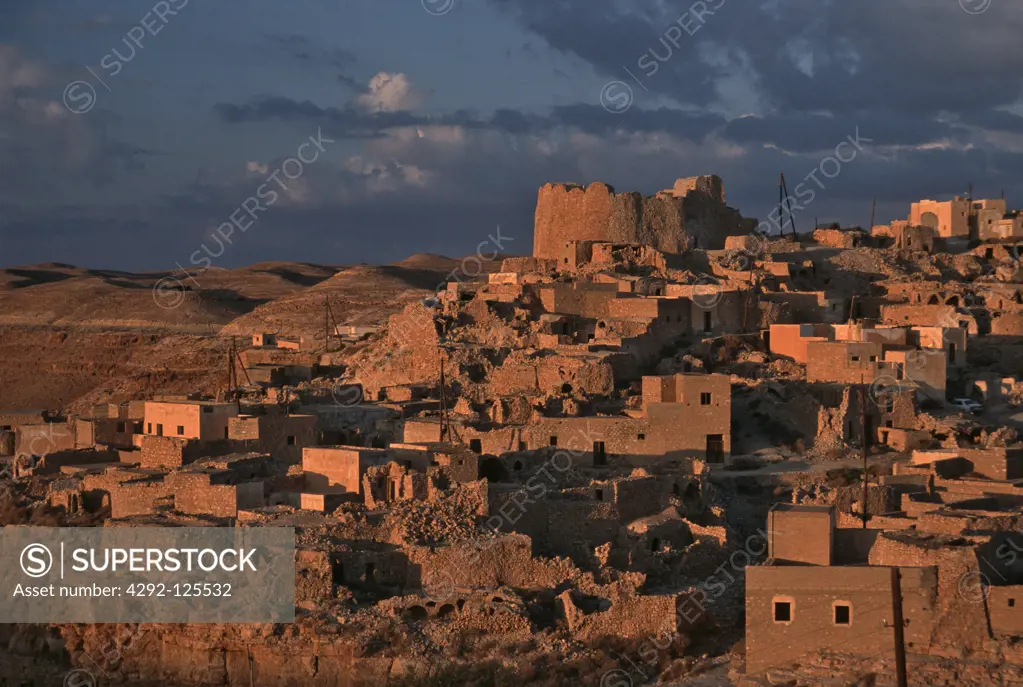 Libya, Jebel Nafusa, berber village, Kabaw: fortified granary