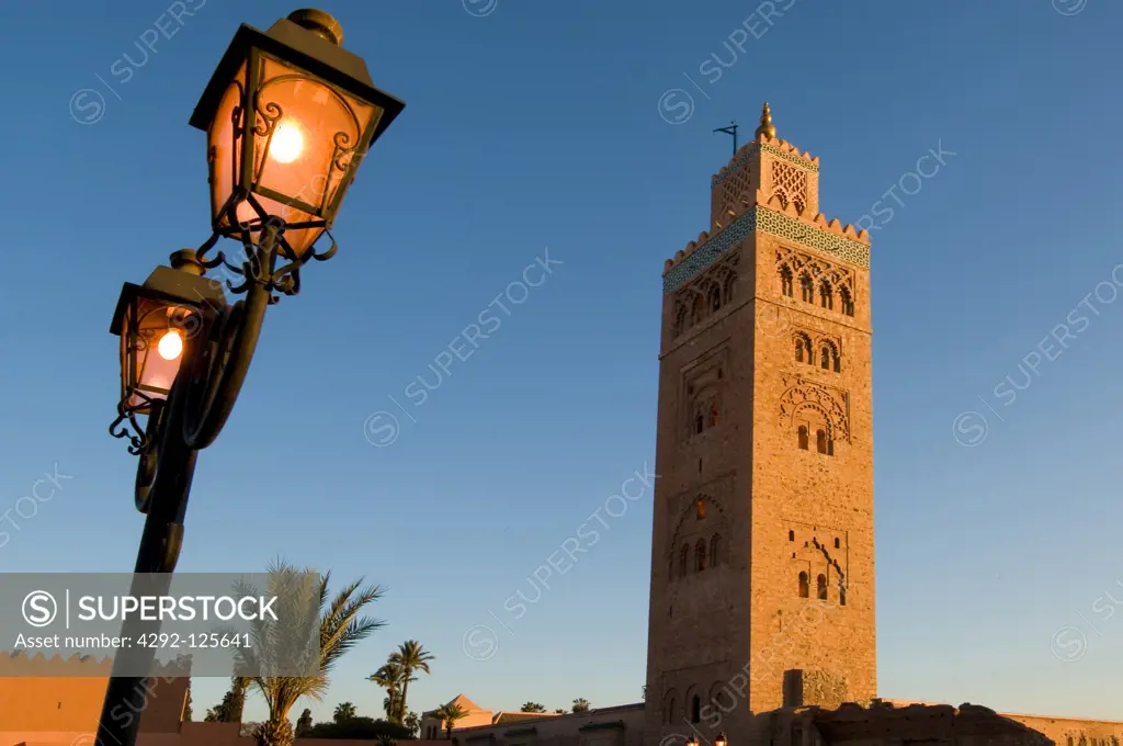 Morocco, Marrakech. Koutoubia minaret