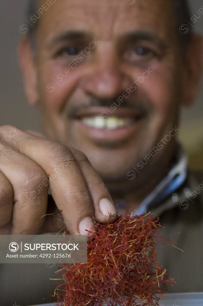 Morocco, saffron vendor