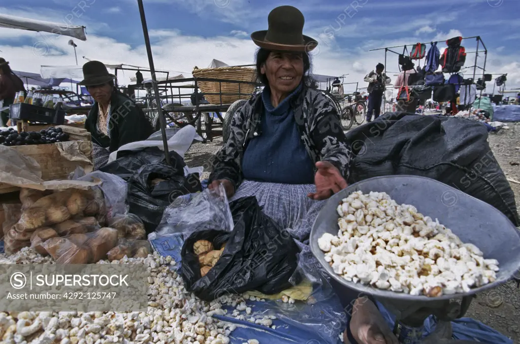 Peru, Titicaca lake, market near Puno