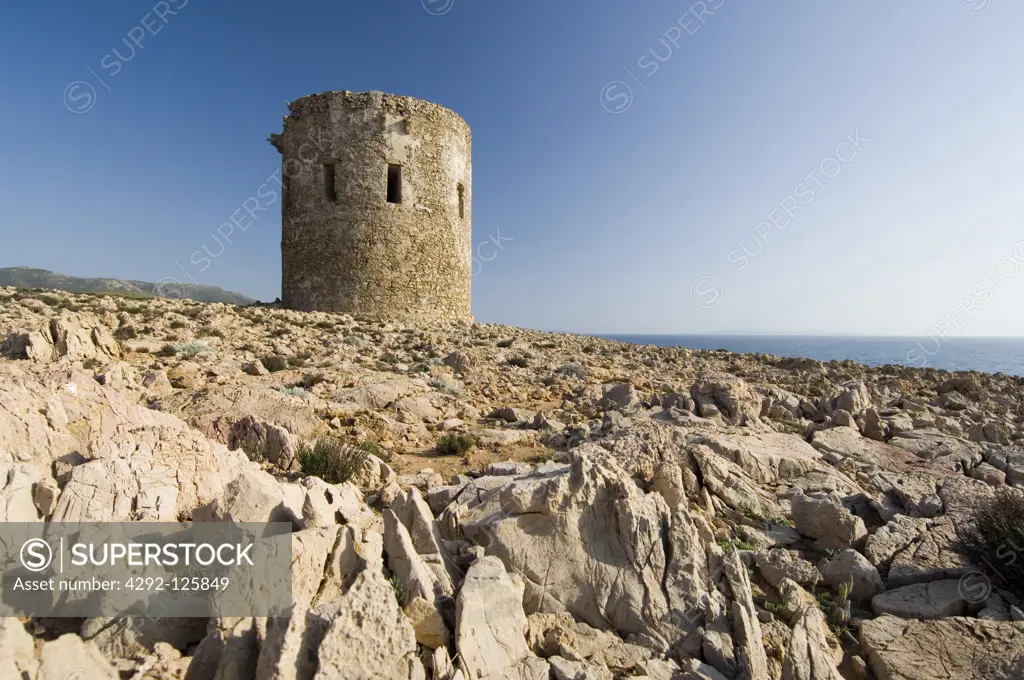 Italy, Sardinia, Iglesiente: the Saracen Tower