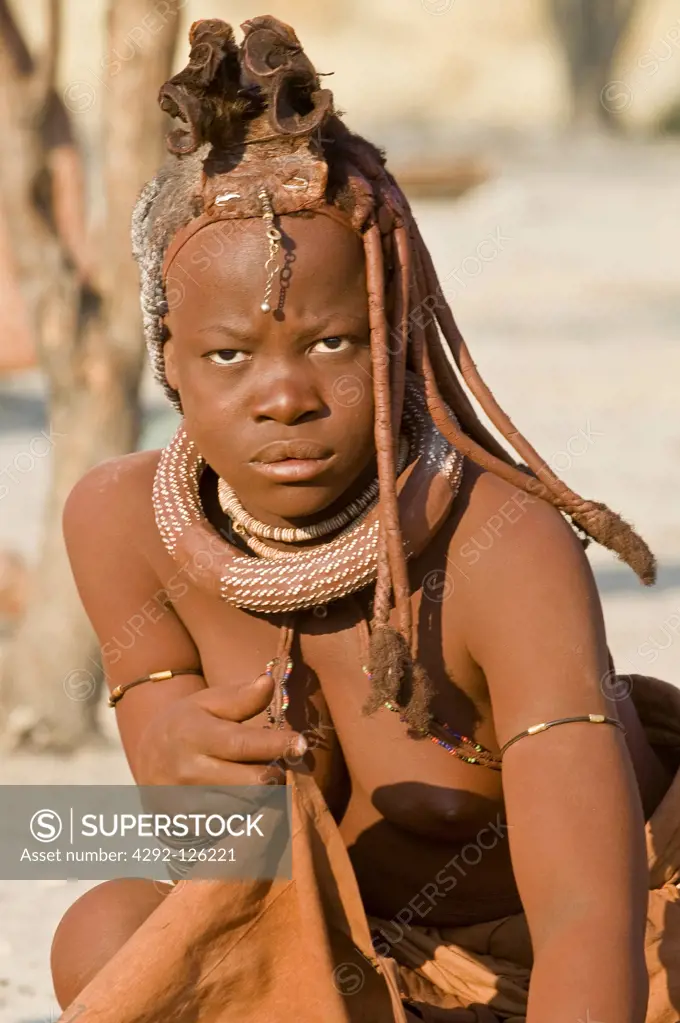 Africa, Namibia, Kaokoland, Himba girl