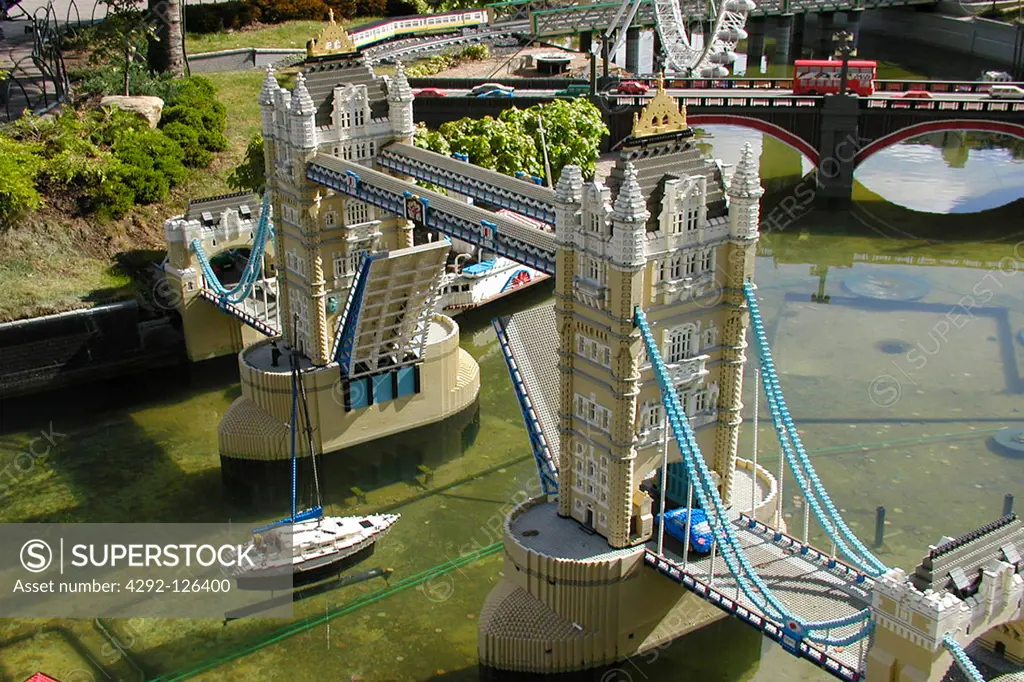 UK, England, Windsor: the London Tower Bridge in Legoland Park,