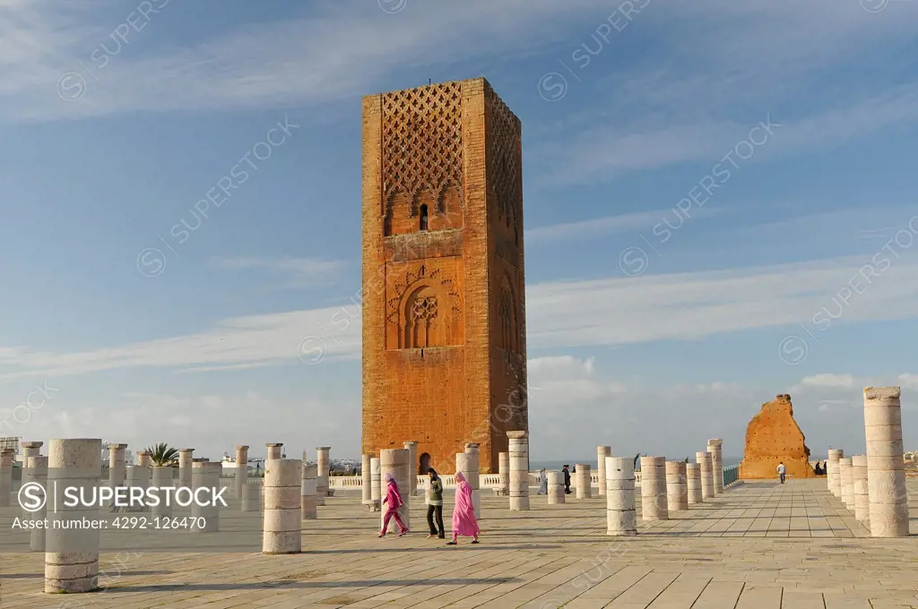Africa, Morocco, Rabat, Hassan tower