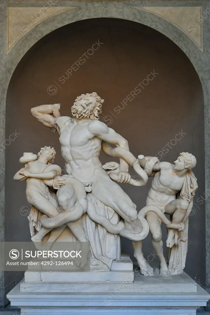 Italy, Lazio, Rome, Vatican, Statue of Laocoon and his sons
