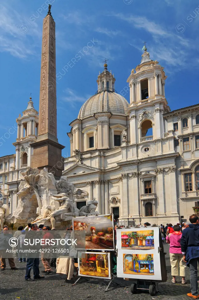 Italy, Lazio, Rome, Piazza Navona, Sant'Agnese in Agone