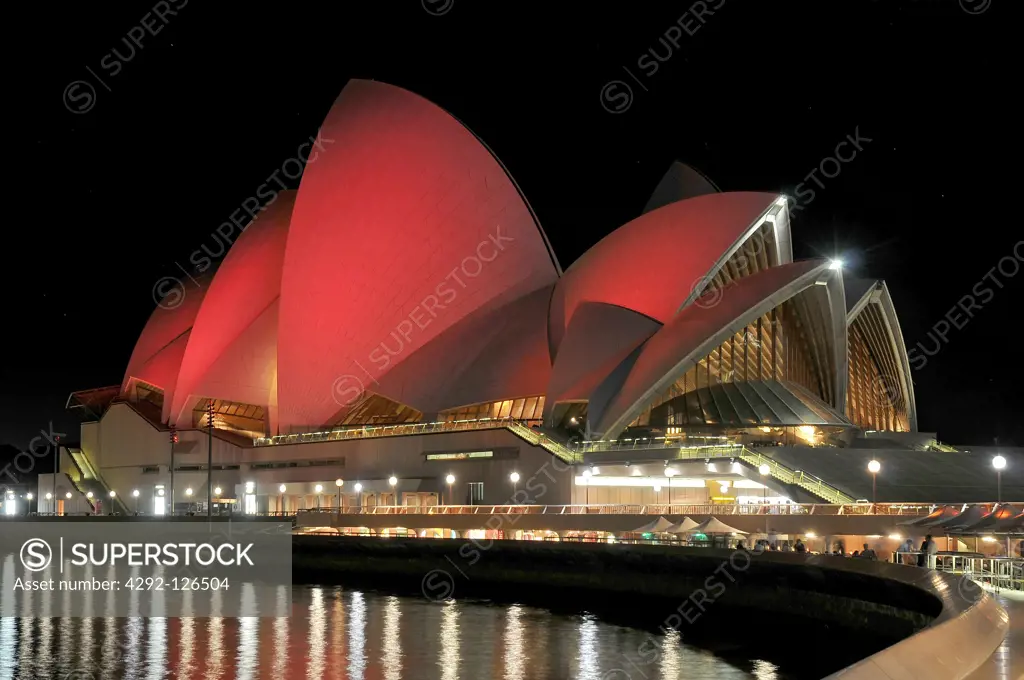 Australia, Sydney, Opera House at Night