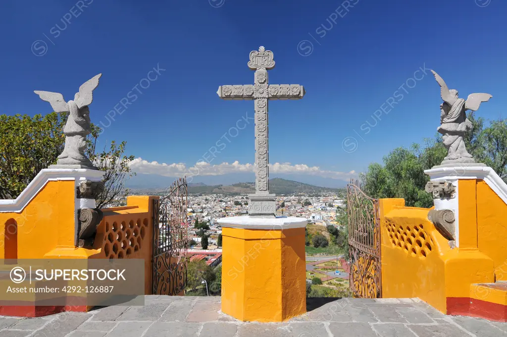 Mexico, Nuestra Senora de los Remedios, the church located on top of the Cholula Pyramid