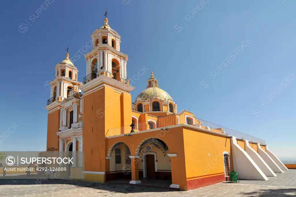 Mexico, Nuestra Senora de los Remedios, the church located on top of the Cholula Pyramid
