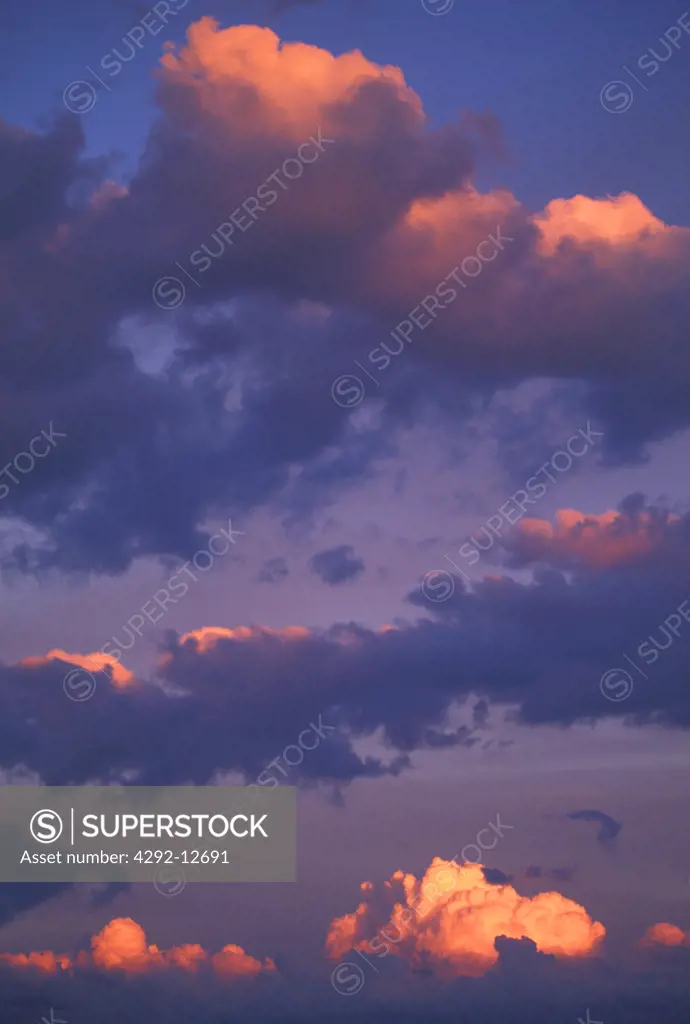 Heavy clouds at sunset