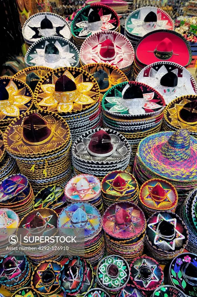 Colorful sombreros, typical mexican hat