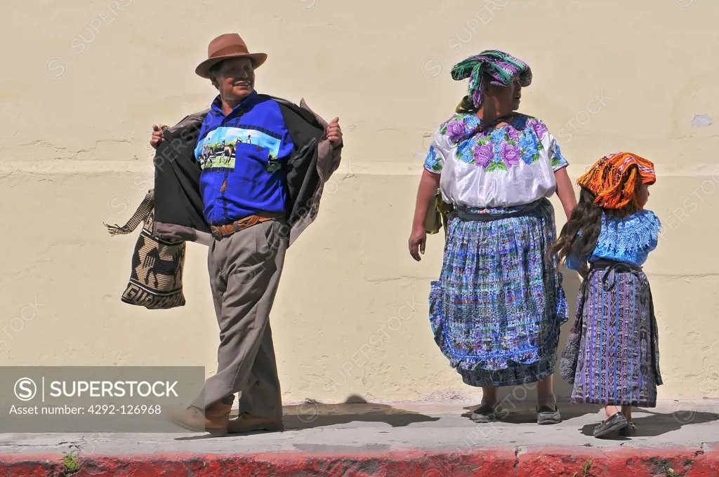 Indians family in Antigua, Guatemala