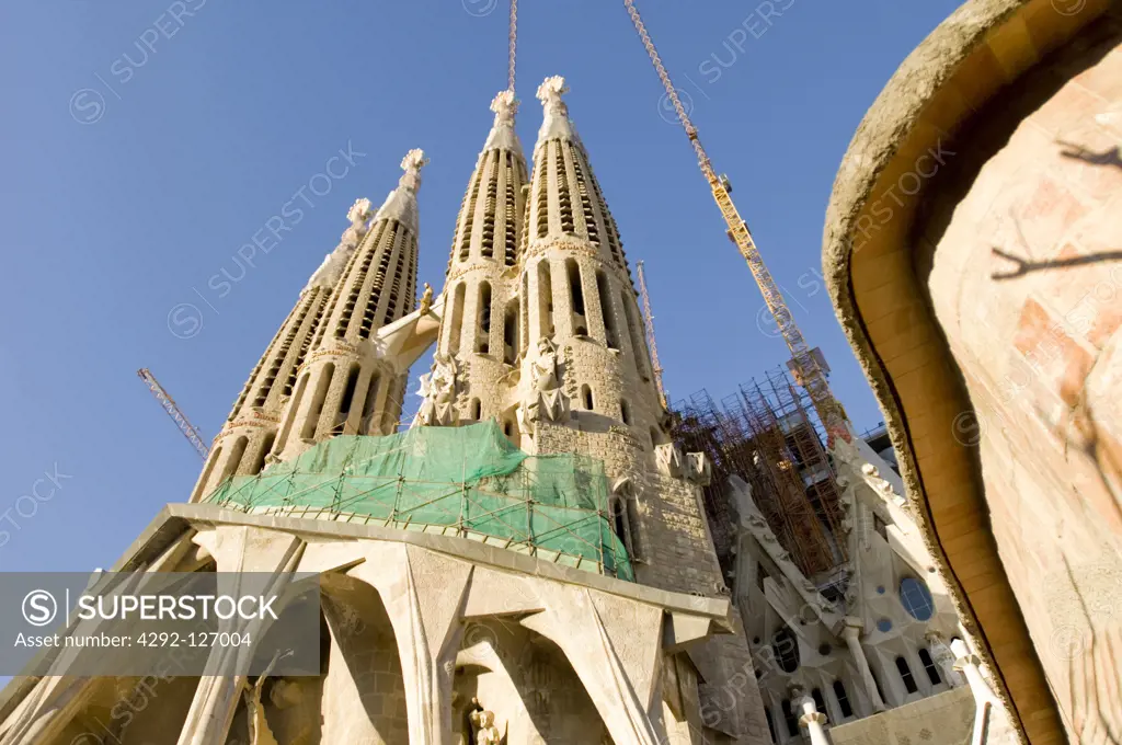 Spain, Barcelona, Antonio Gaudi's Sagrada Familia church