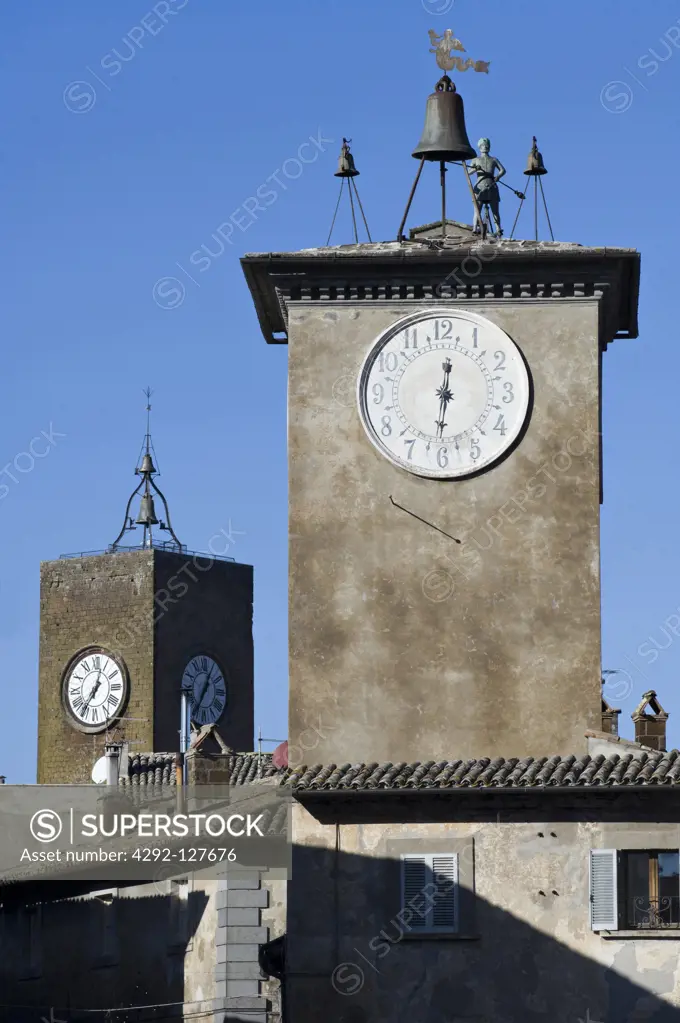 Italy, Umbria, Orvieto, Torre di Maurizio and Torre del Moro
