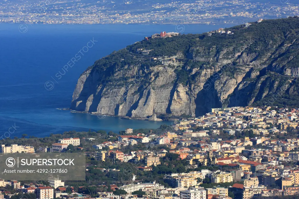 Italy, Campania, Massa Lubrense, View of the Peninsula Sorrentina from Sant'Agata sui due Golfi