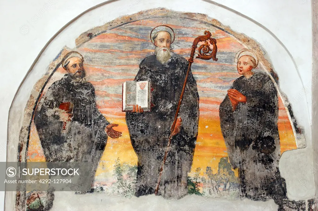 Italy, Campania, Capua, interiors of Sant'Angelo in Formis church