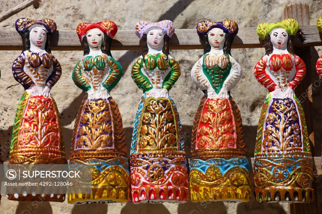 Italy, Basilicata, Matera, terracotta handicraft doll