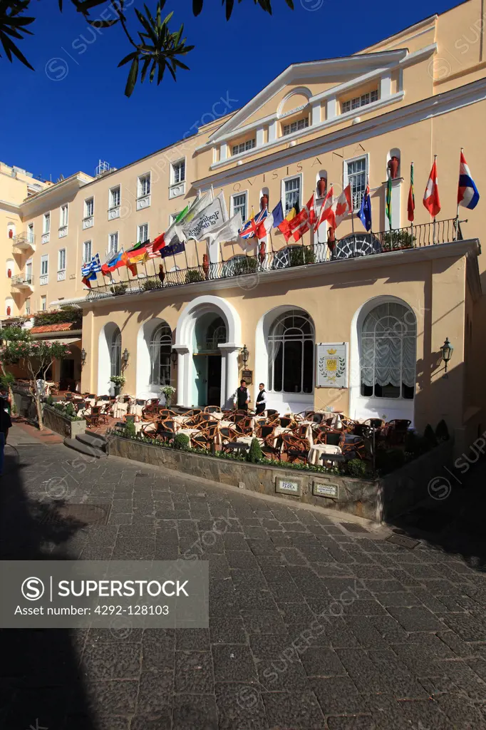 Italy, Campania, Capri, Quisisana Hotel Facade