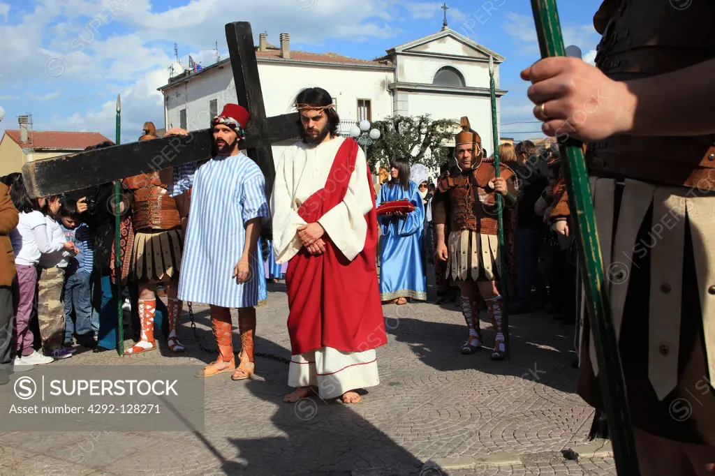 Italy, Basilicata, Barile, Via Crucis, Procession