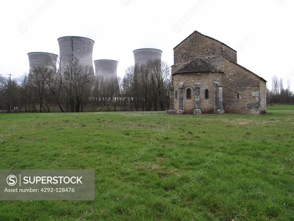 France, RhoneAlpes, Plan de L'Ain, nuclear plant