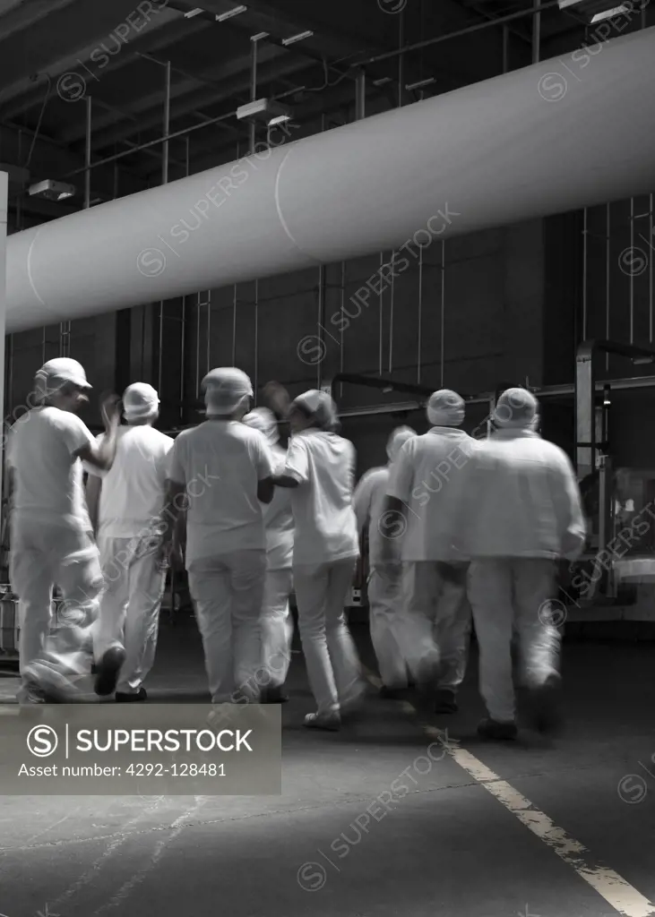 Manual workers at factory