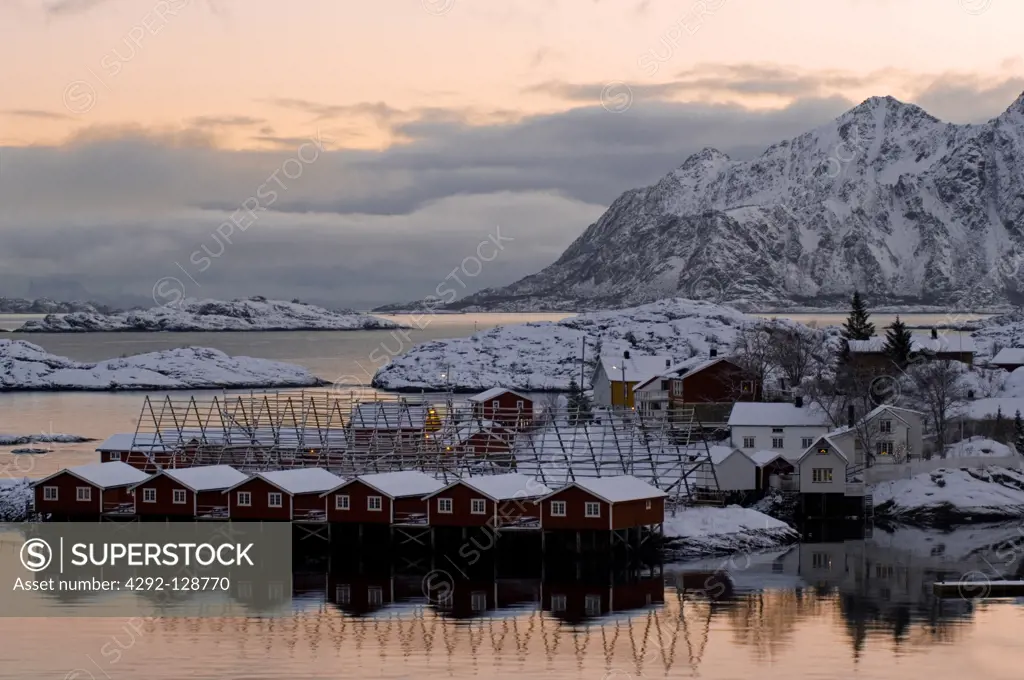 Norway, Lofoten Islands, Svolvaer village