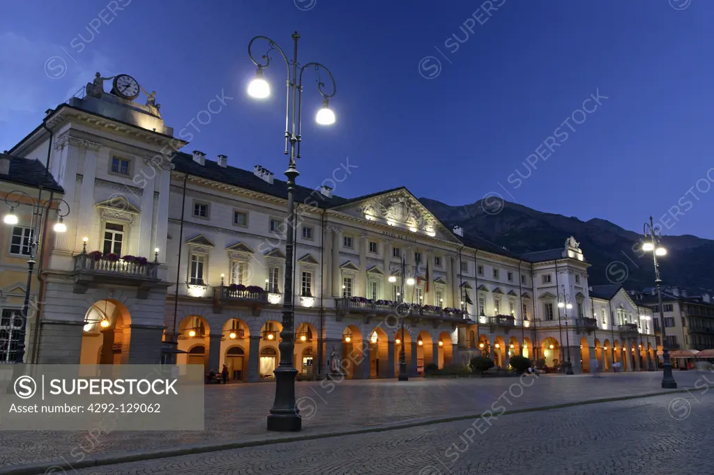 Italy, Valle D'Aosta, Aosta, Chamoux Square, the City Hall