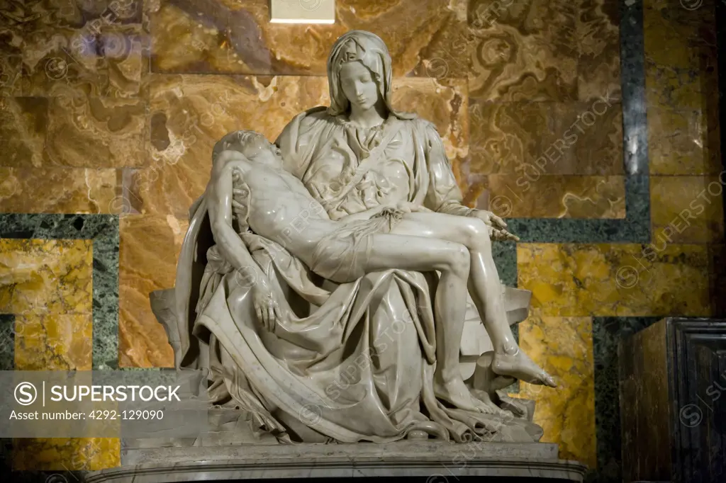 Italy, Lazio, Vatican, the Pietà of Michelangelo, interiors of Saint Peter's basilica