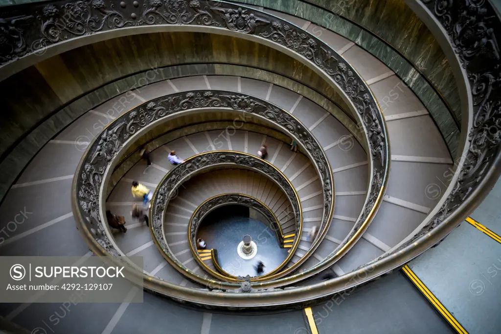Italy, Lazio, Rome, Vatican, Vatican Museum Spiral Staircase.