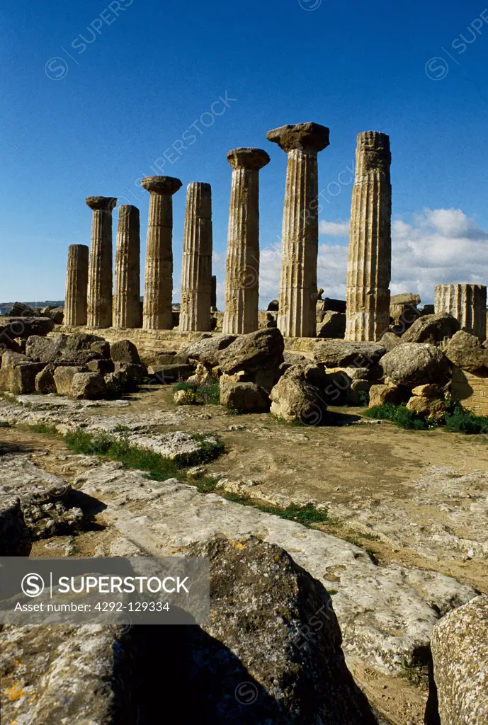 Italy, Sicily, Agrigento, ruins of Hercules temple