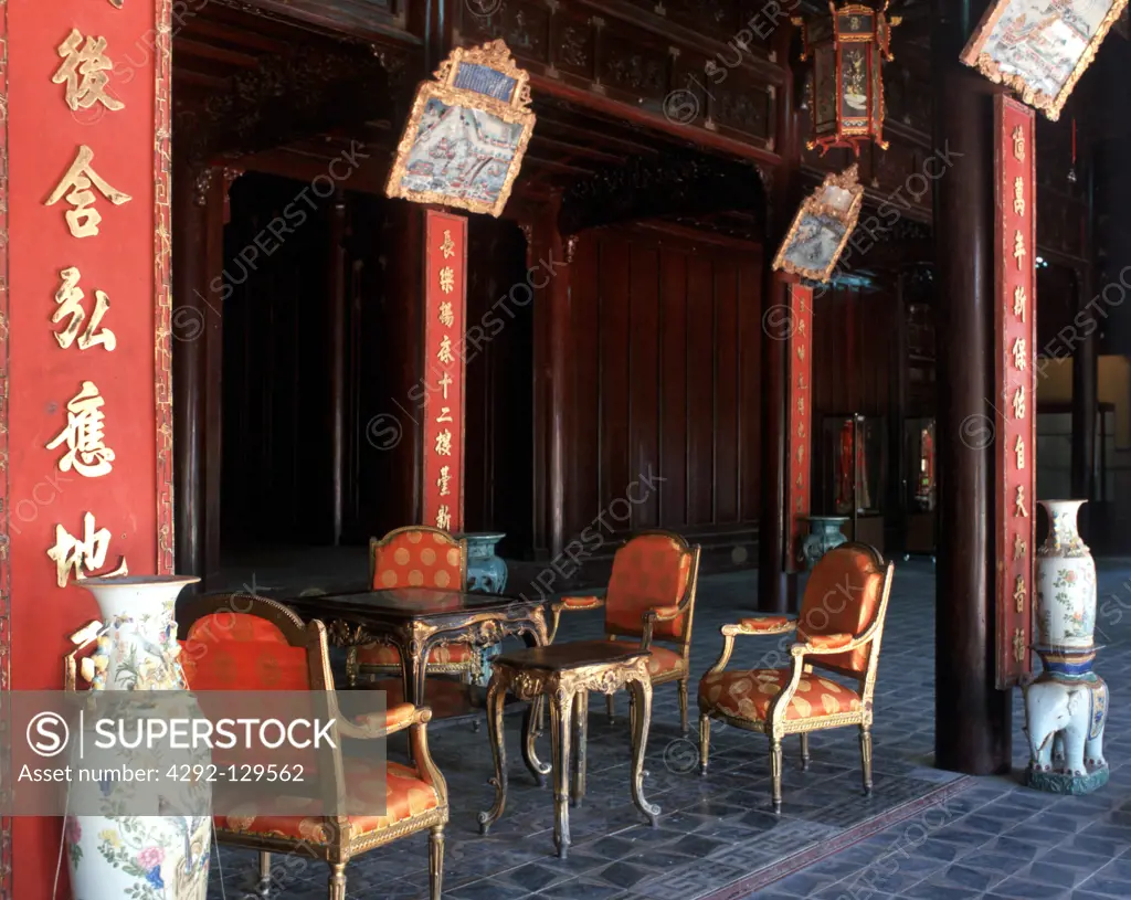 Reception Room in the Queen Mother Palace, Hue, Vietnam.