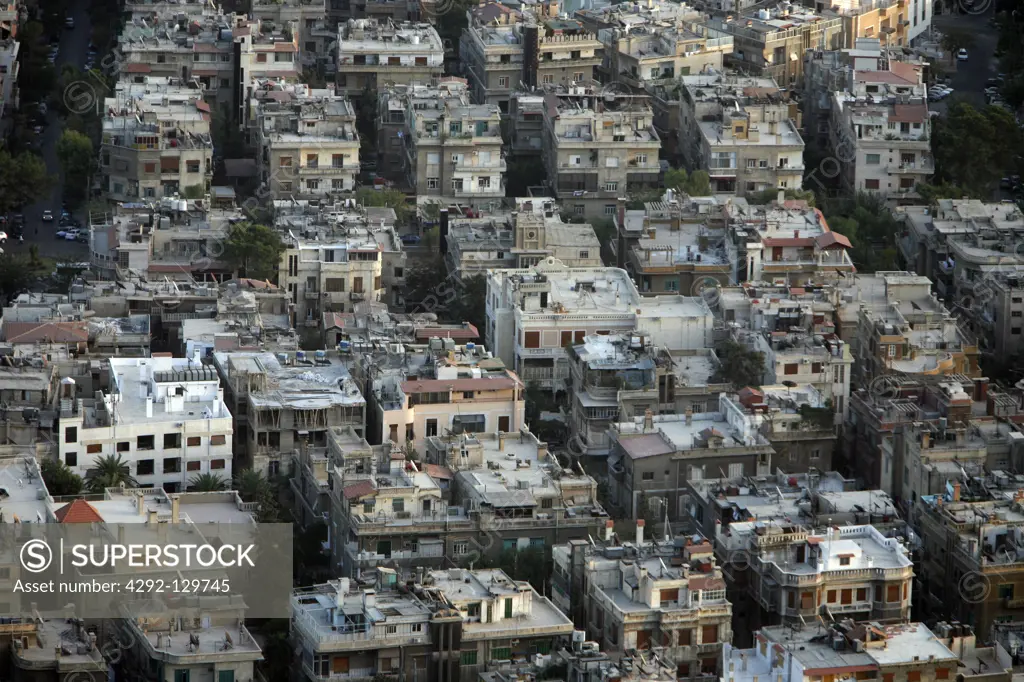 The capital of Syria and city of Damascus in Übersicht, Syria