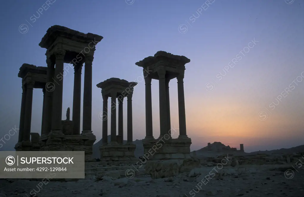 The ruins of Palmyra in the desert Faydat in Syria in the Middle East in Arabia.