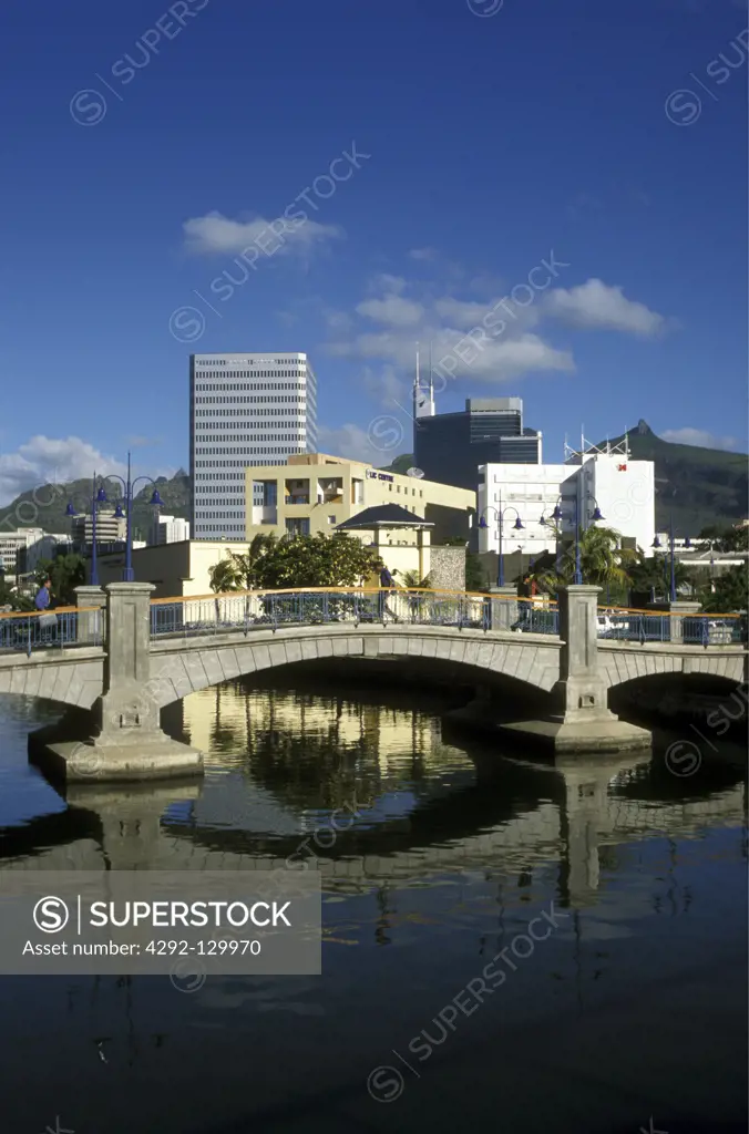 The capital port Louis on the island Mauritius in the Indian ocean.