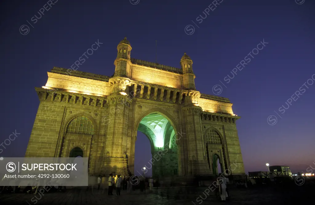 The gateway of India in the majority city of Bombay or Munmai in the province of Mumbai in west India in India.