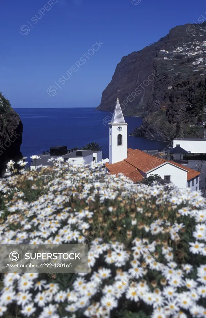 The fishing village of Camara de Lobos on the island Madeira in the Atlantic