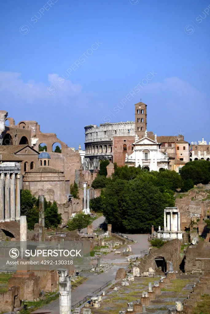 Forum Romanum in Rom, view of Forum Romanum in Rome
