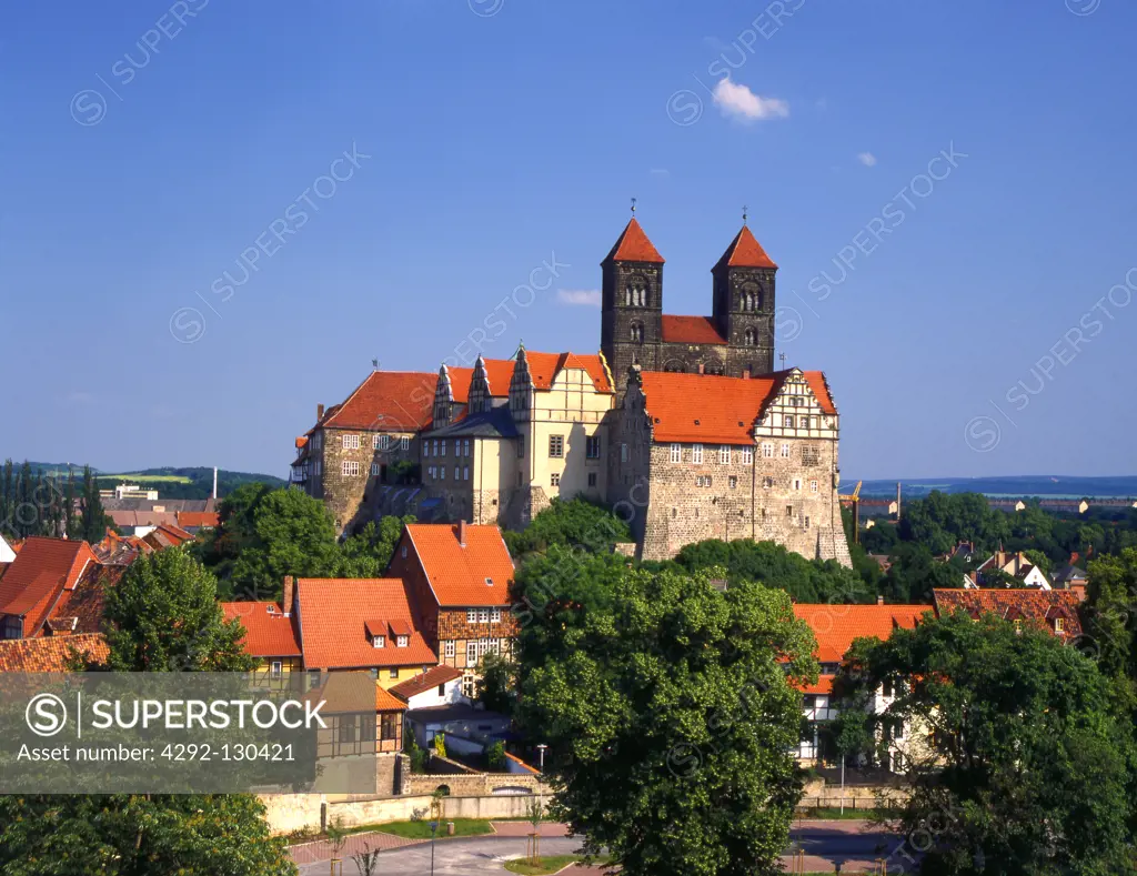 Deutschland, Quedlinburg Schloss mit Stiftskirche