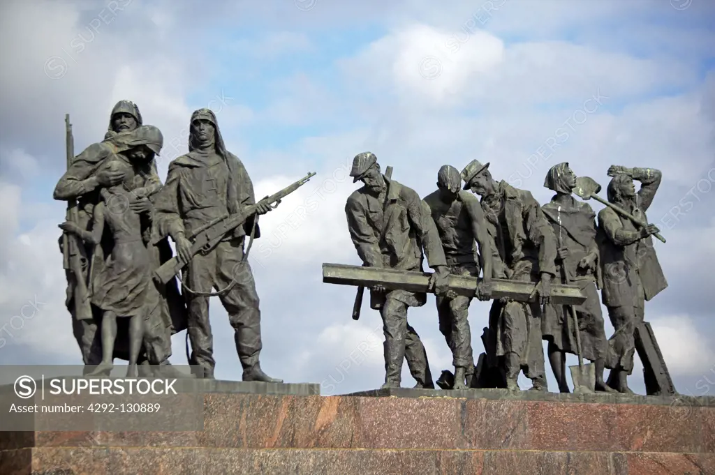 Sankt Petersburg, Denkmal fuer die Verteidiger Leningrads, Saint Petersburg monument for the defender of Leningrad Russia