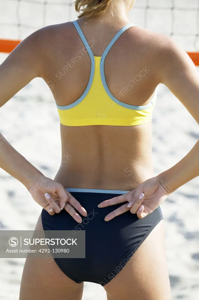 Frau spiel Beachvolleyball, woman playing beachvolleyball