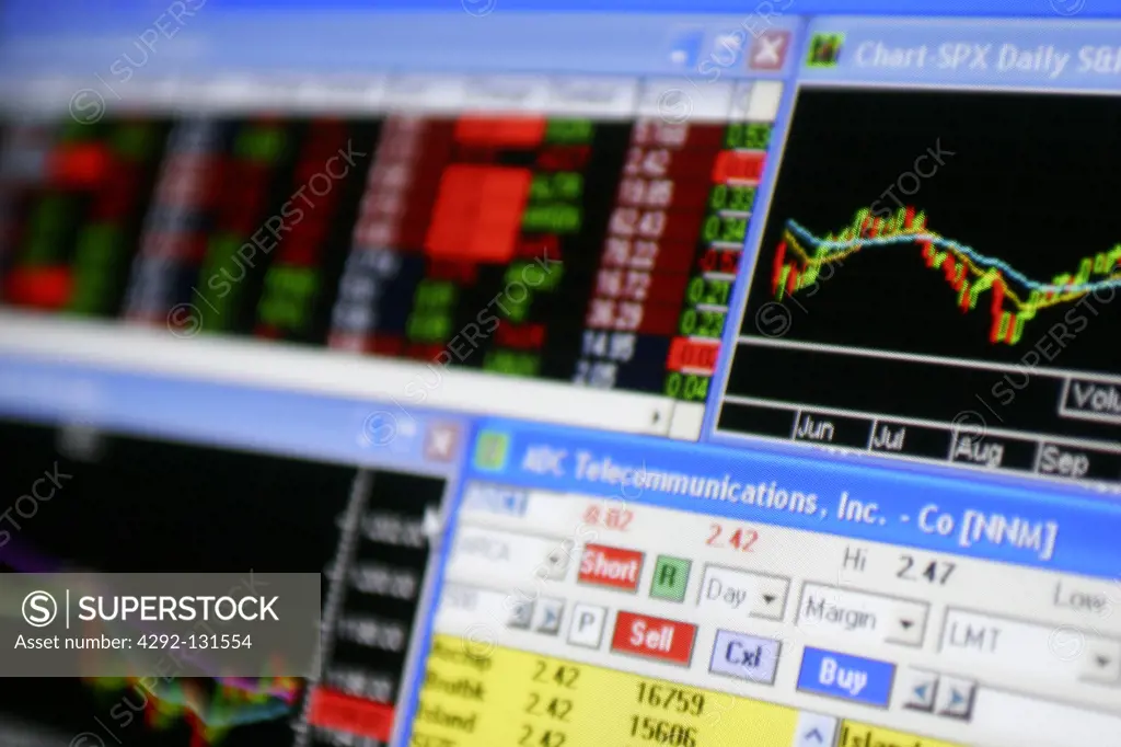 Aktienkurse auf einem Monitor