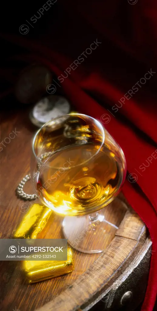 Cognac Glass and Candies.