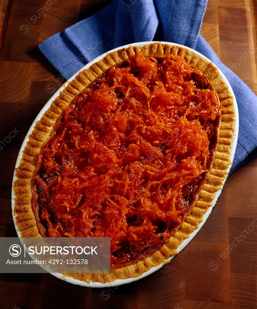 Carrot Pie in an Oval Dish.