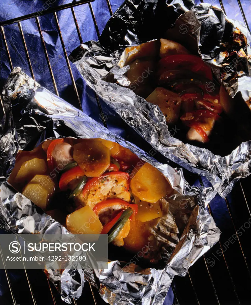 Baked Vegetables in Foil on the Grill.