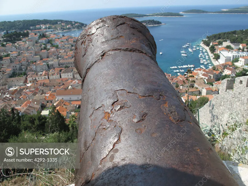 Croatia, Hvar city on Hvar island view from spanish fortress