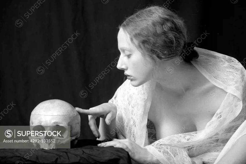 Portrait of a Woman with a Skull.