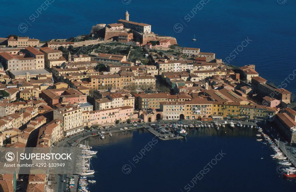 Italy, Tuscany, Elba Island, aerial view of Portoferraio