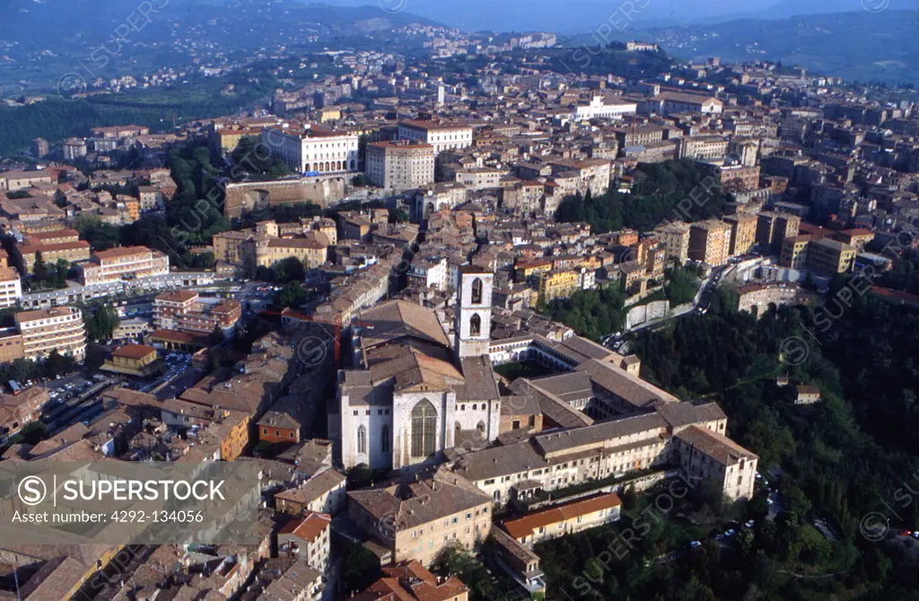 Italy, Umbria, Perugia, aerial view