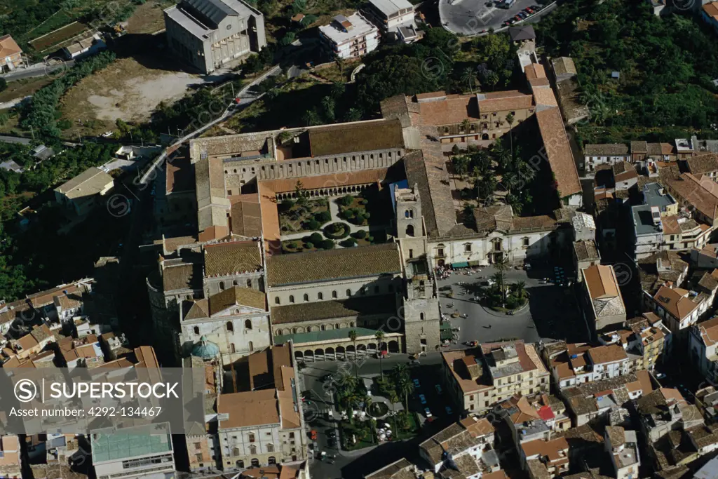 Sicily, Monreale monastery, aerial view
